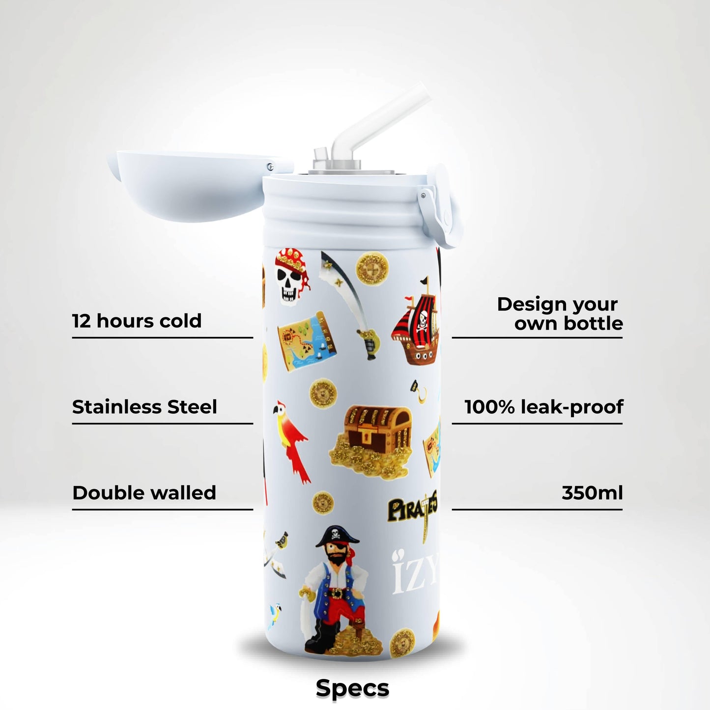 Kinder Thermosflasche Blaue Piraten Isolierte Wasserflaschen