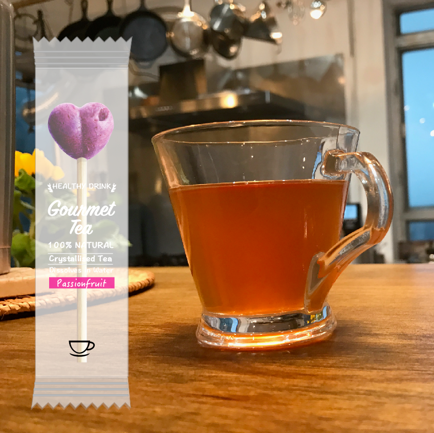 Passionsfrucht-Punsch Tee am Stiel