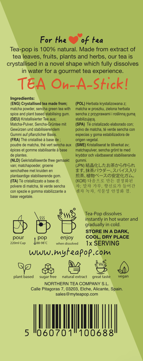 Matcha Gourmet-Tee am Stiel