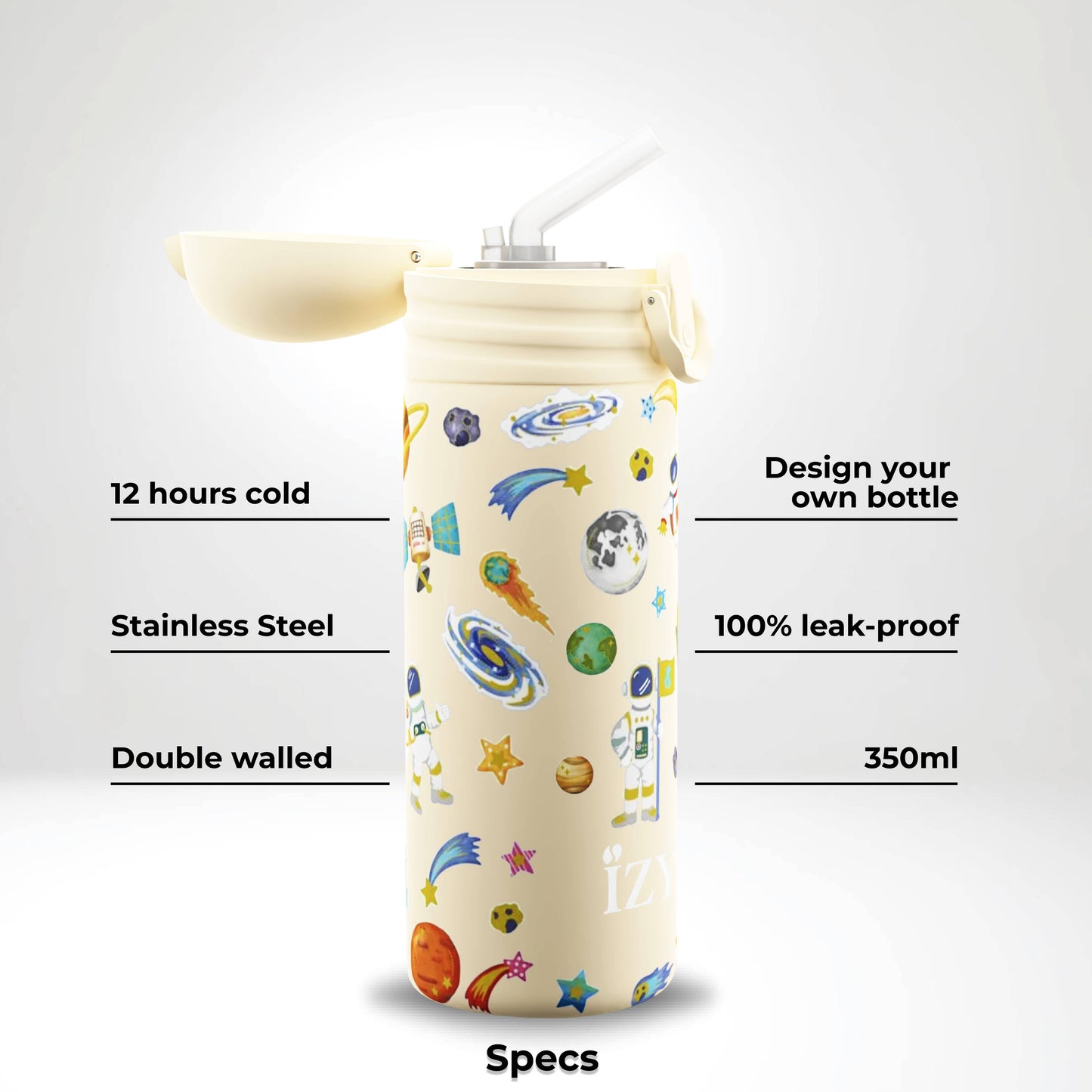 Kinder Thermosflasche Gelber Weltraum Isolierte Wasserflaschen
