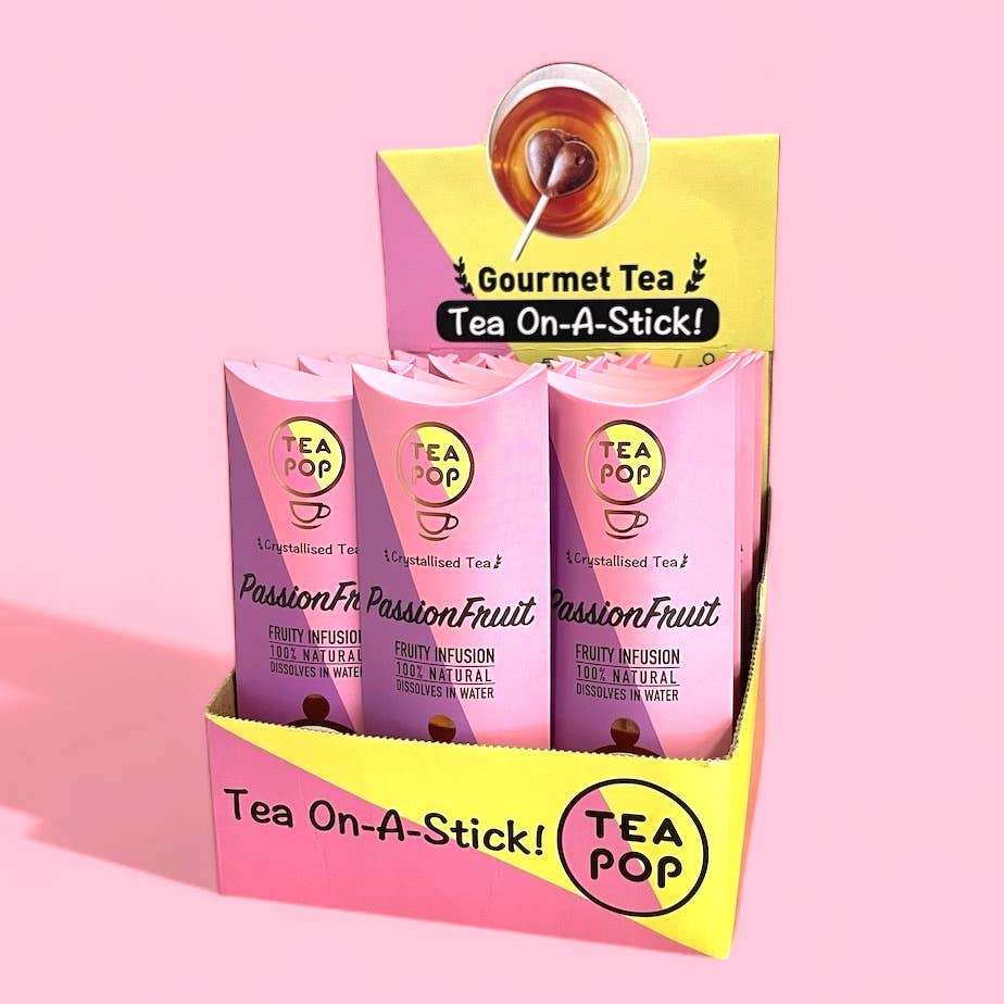 Passionsfrucht-Punsch Tee am Stiel