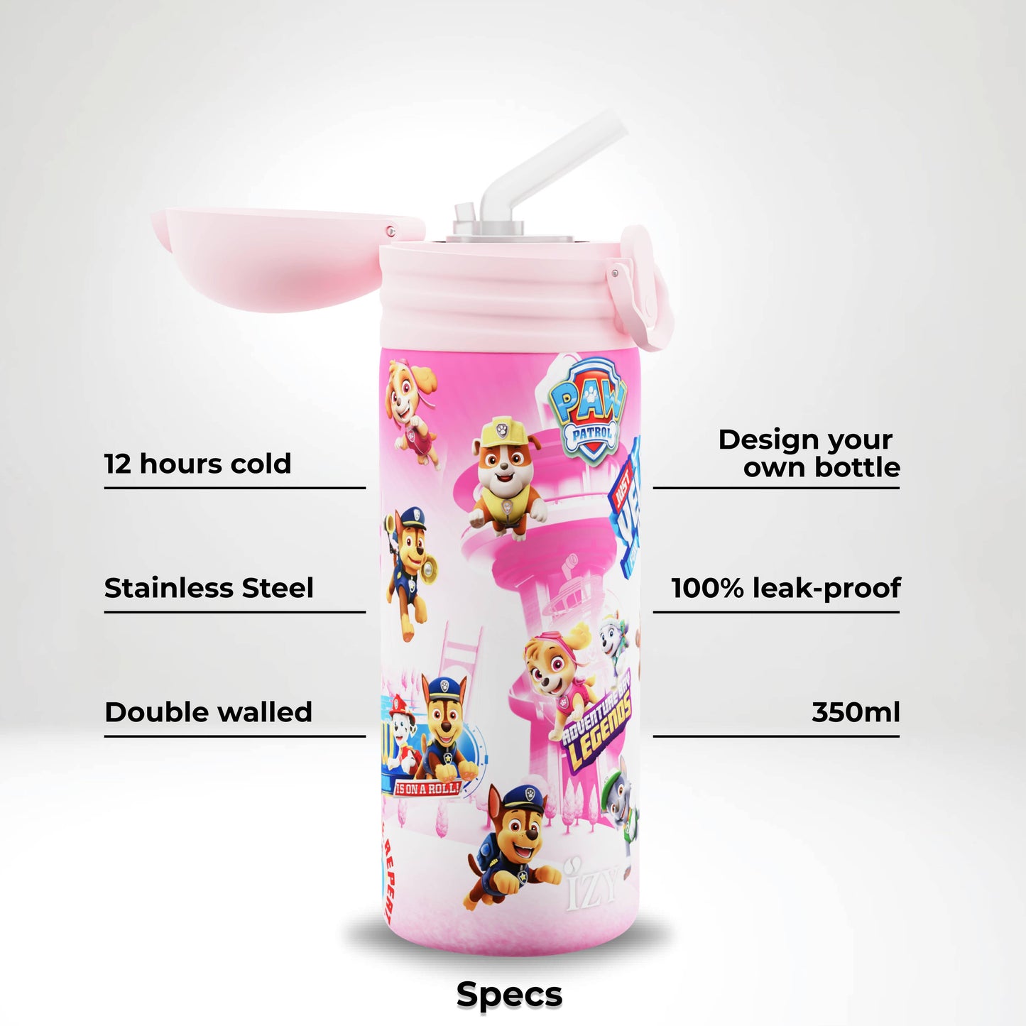 Kinder Thermosflasche Paw Patrol Refresh Pink Isolierte Wasserflasche