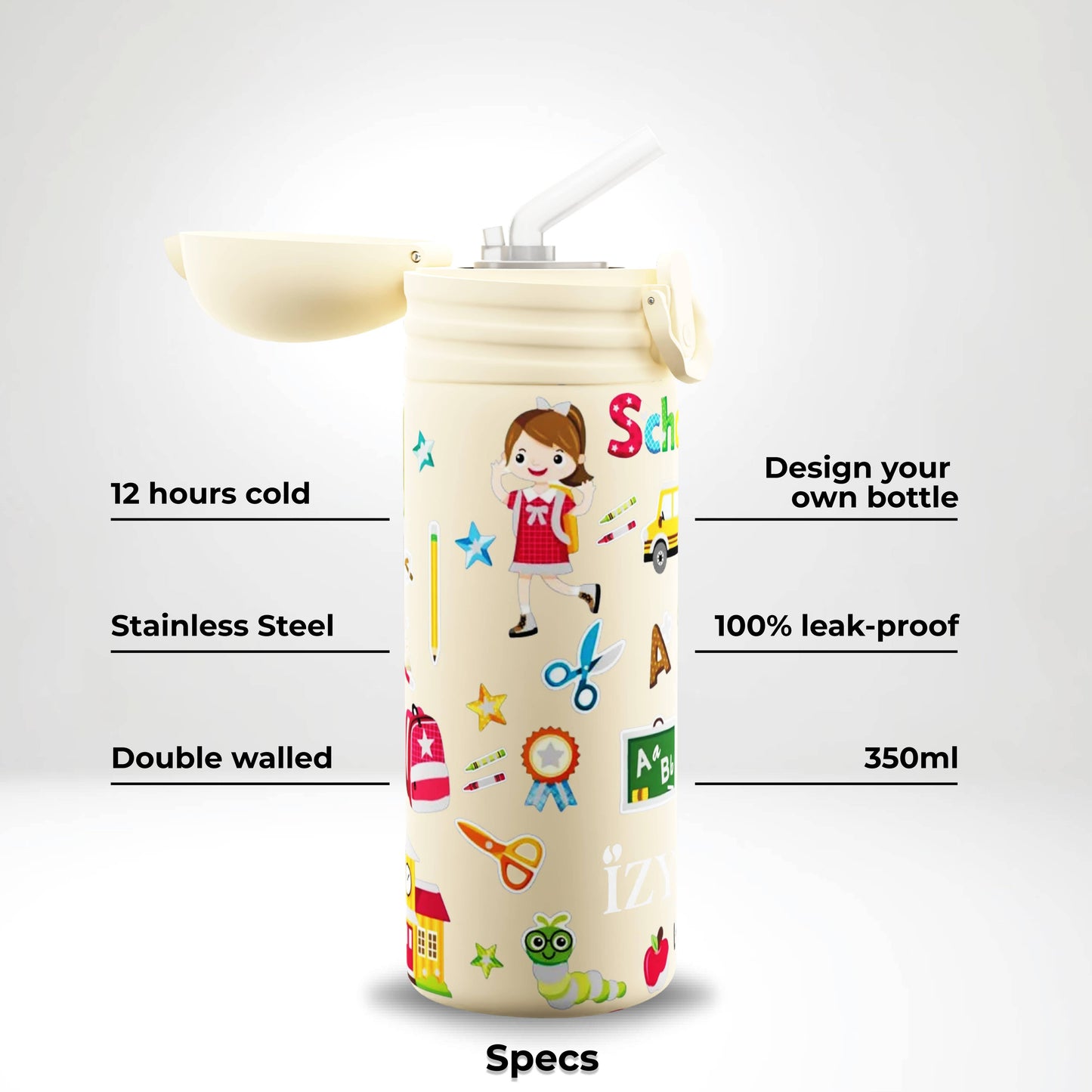 Kinder Thermosflasche Gelb Schule Isolierte Wasserflaschen