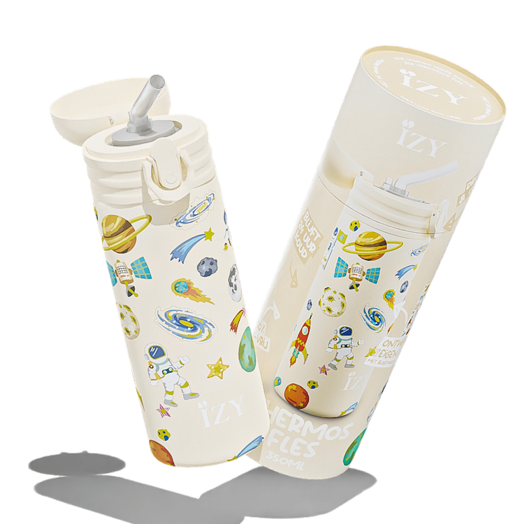 Kinder Thermosflasche Gelber Weltraum Isolierte Wasserflaschen