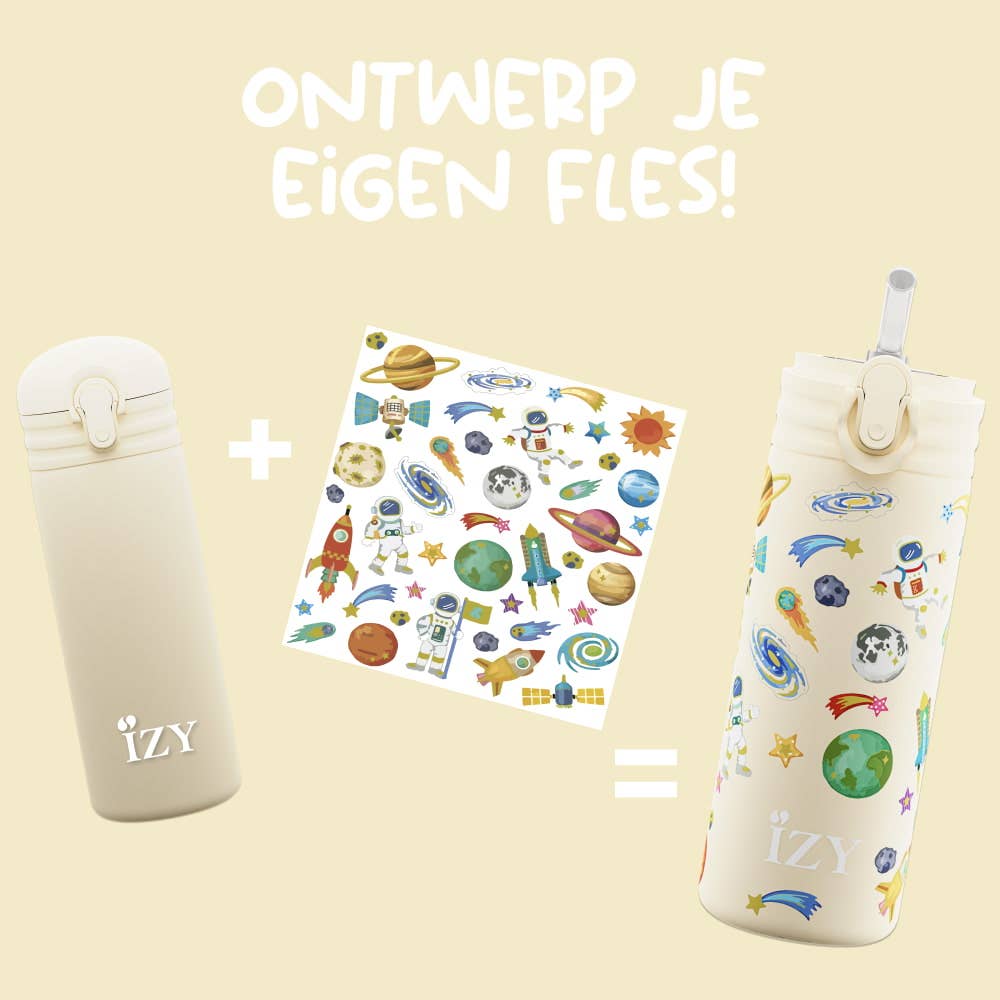 Kinder Thermosflasche Gelber Weltraum Isolierte Wasserflaschen